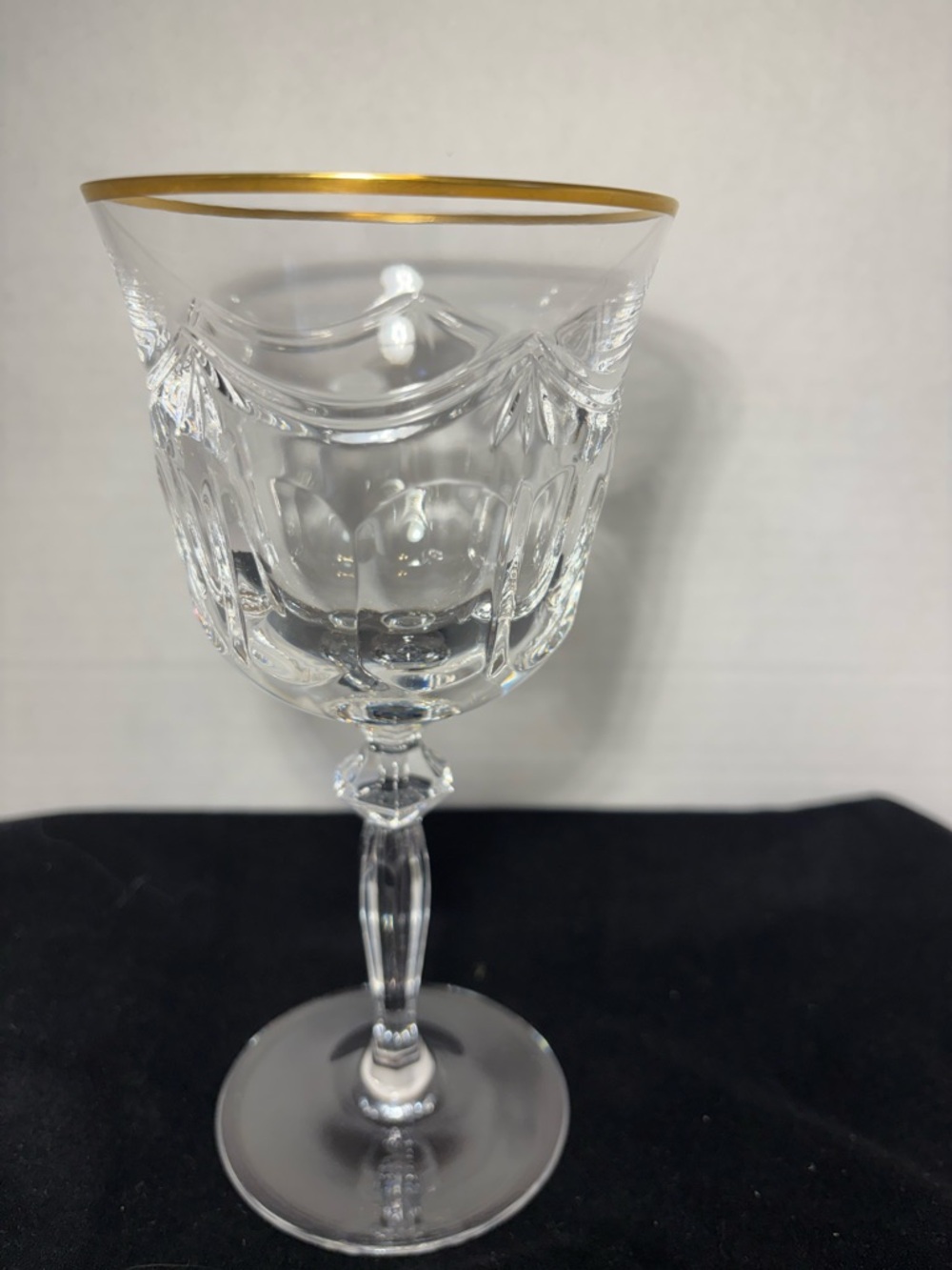 Spode Crystal Water Goblet Wine Glass Gold Trim Dorotheenhutte Blown Glass